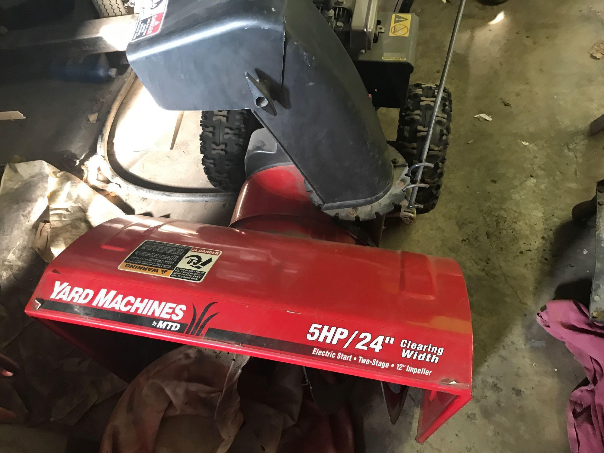 Yard machines 5 hp electric start snowblower