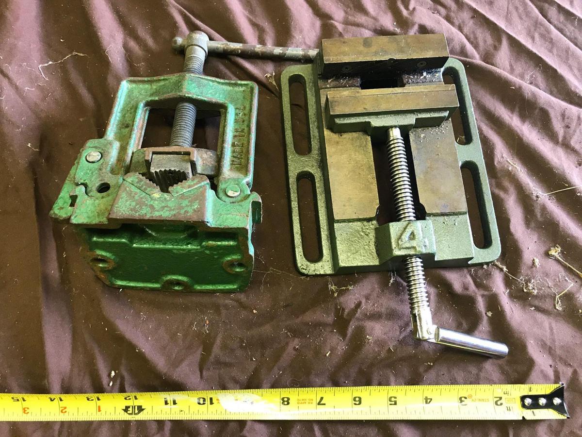 One Vintage Pipe Vise, and one newer machinists vise