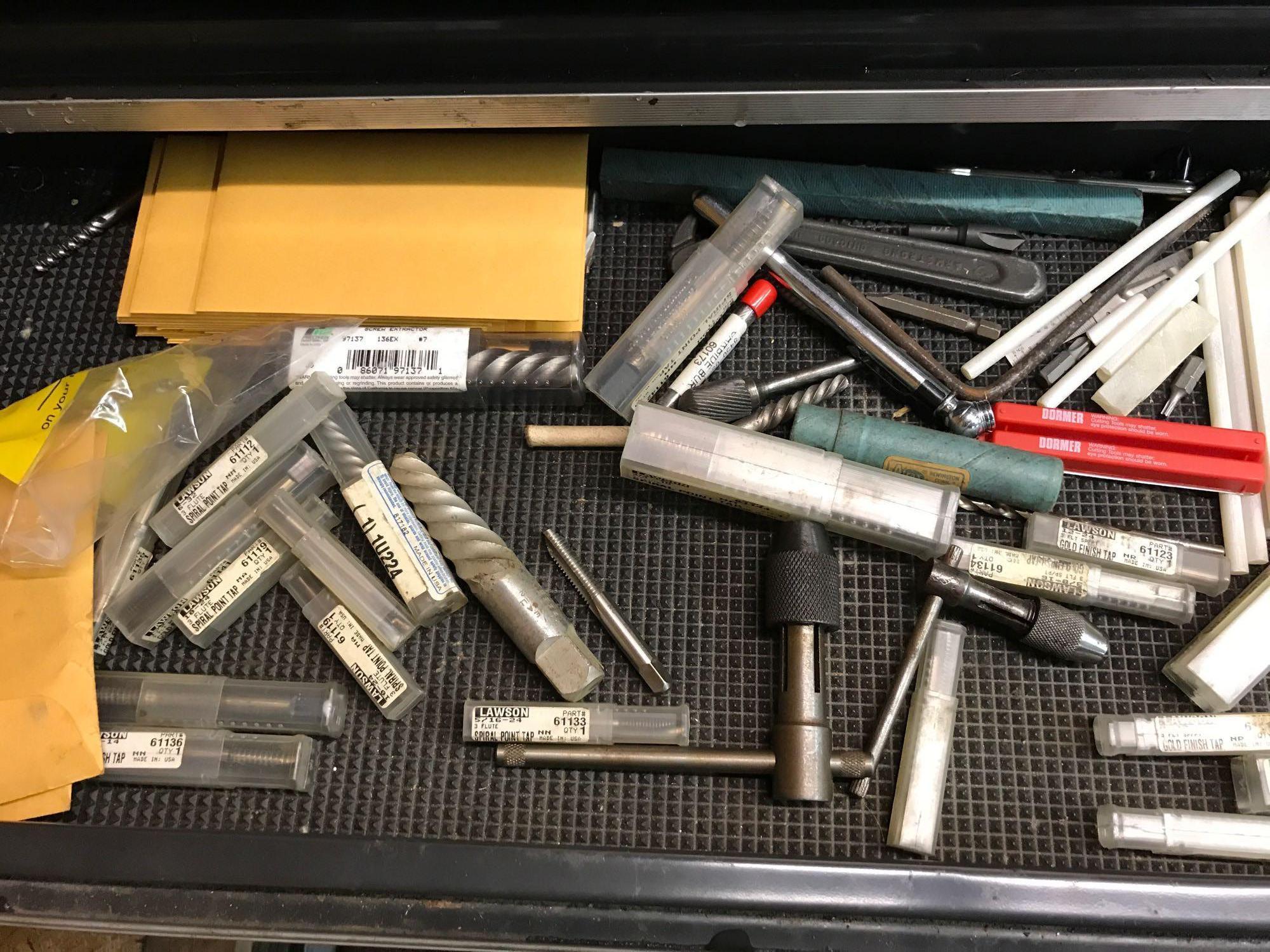 Craftsman Toolbox with various drill bit and EZ outs