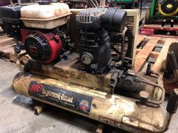 Ingersoll-Rand horizontal dual tank gas powered air compressor