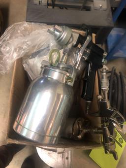 Lot of (2) spray paint guns and paint strainers