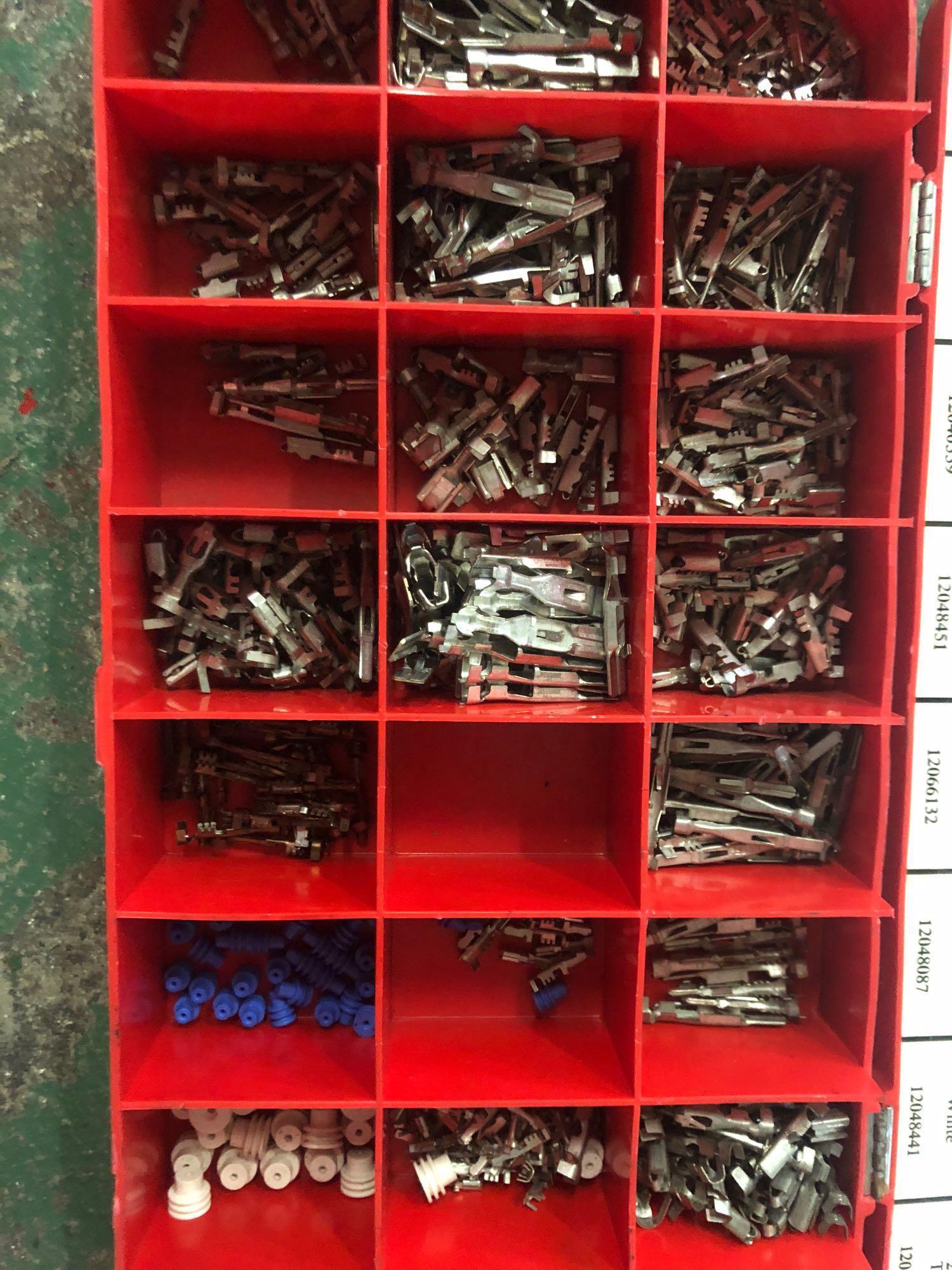 Approx 26 trays of new electrical fittings.