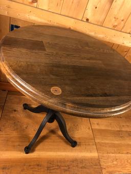 Reclaimed wooden table w/ steel legs