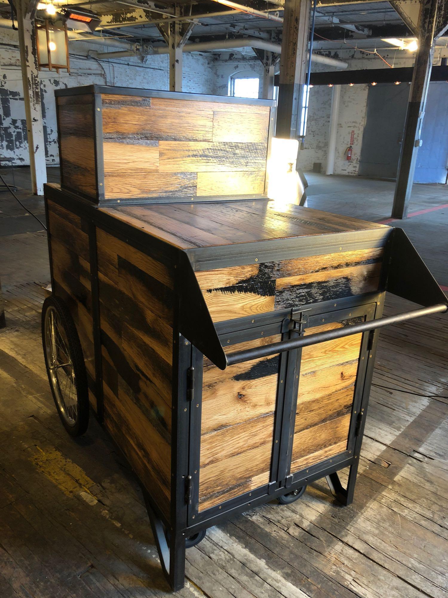 Hand Crafted 2 Keg Beer Cart w/ harvested lumber from Winstar Farm-Versailles, Kentucky