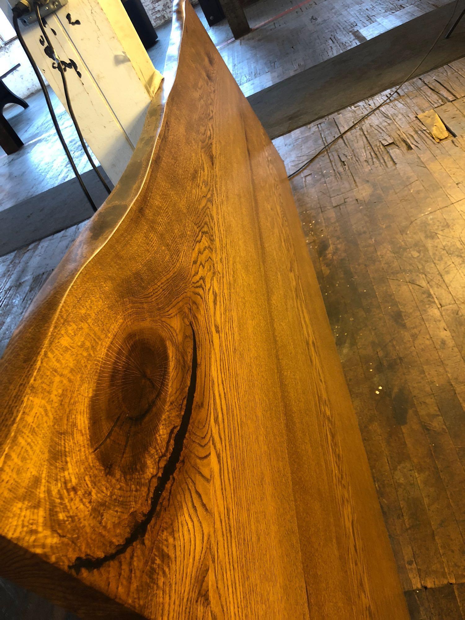 9 ft x 40.5 in wide x 2 in thick Finished Live Edge Table