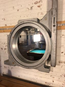 Vintage Wooden Mirrored Wall Unit salvaged from T & B Foundry, Cleveland, Oh