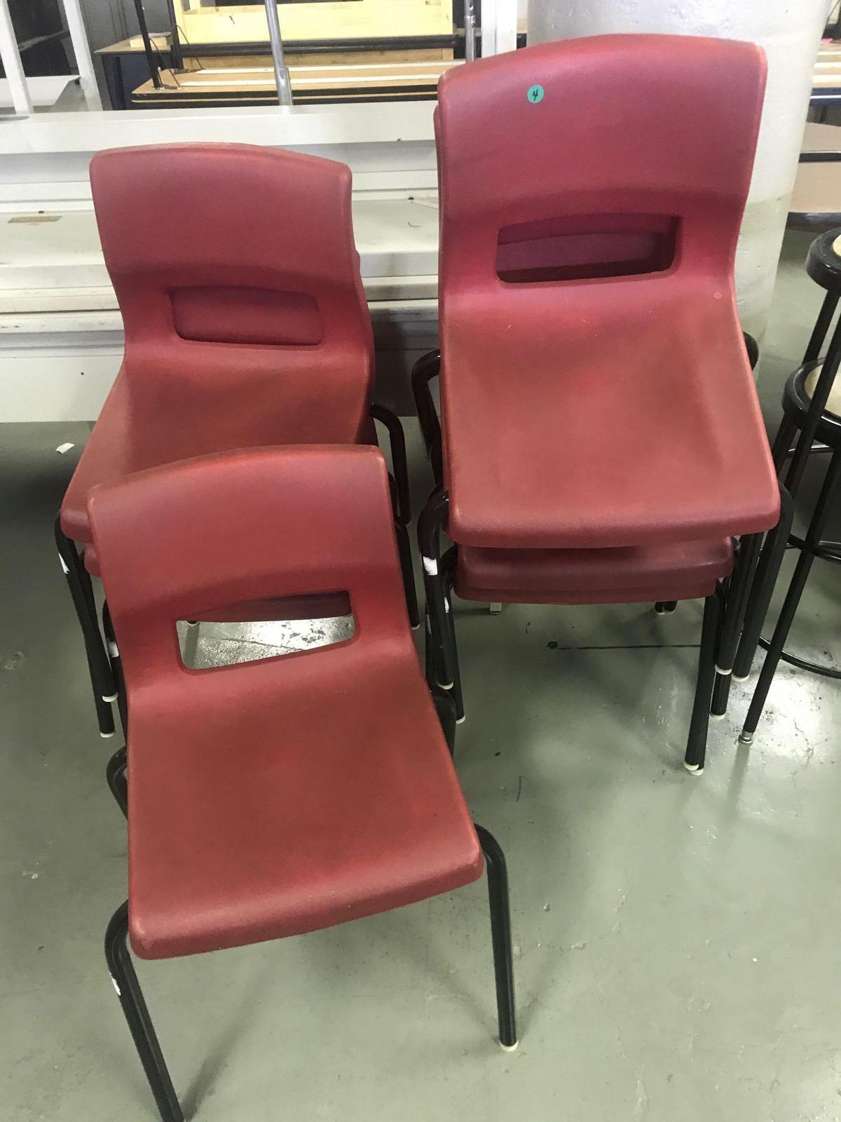 9- plastic school chairs