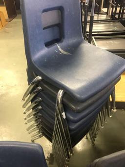 19- Blue Plastic Schools Chairs