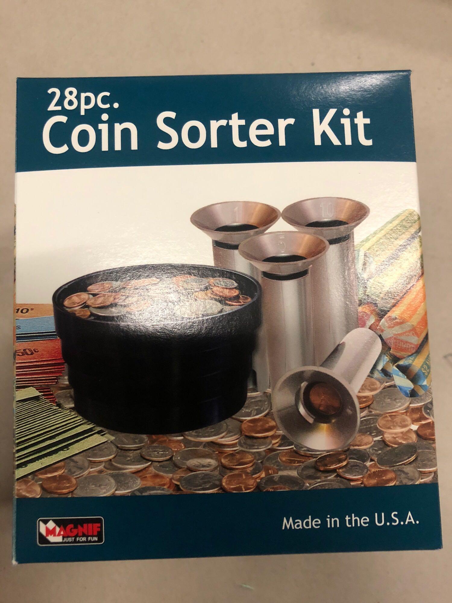 28 pc Coin Sorter Kit (shake, sort, count, roll)