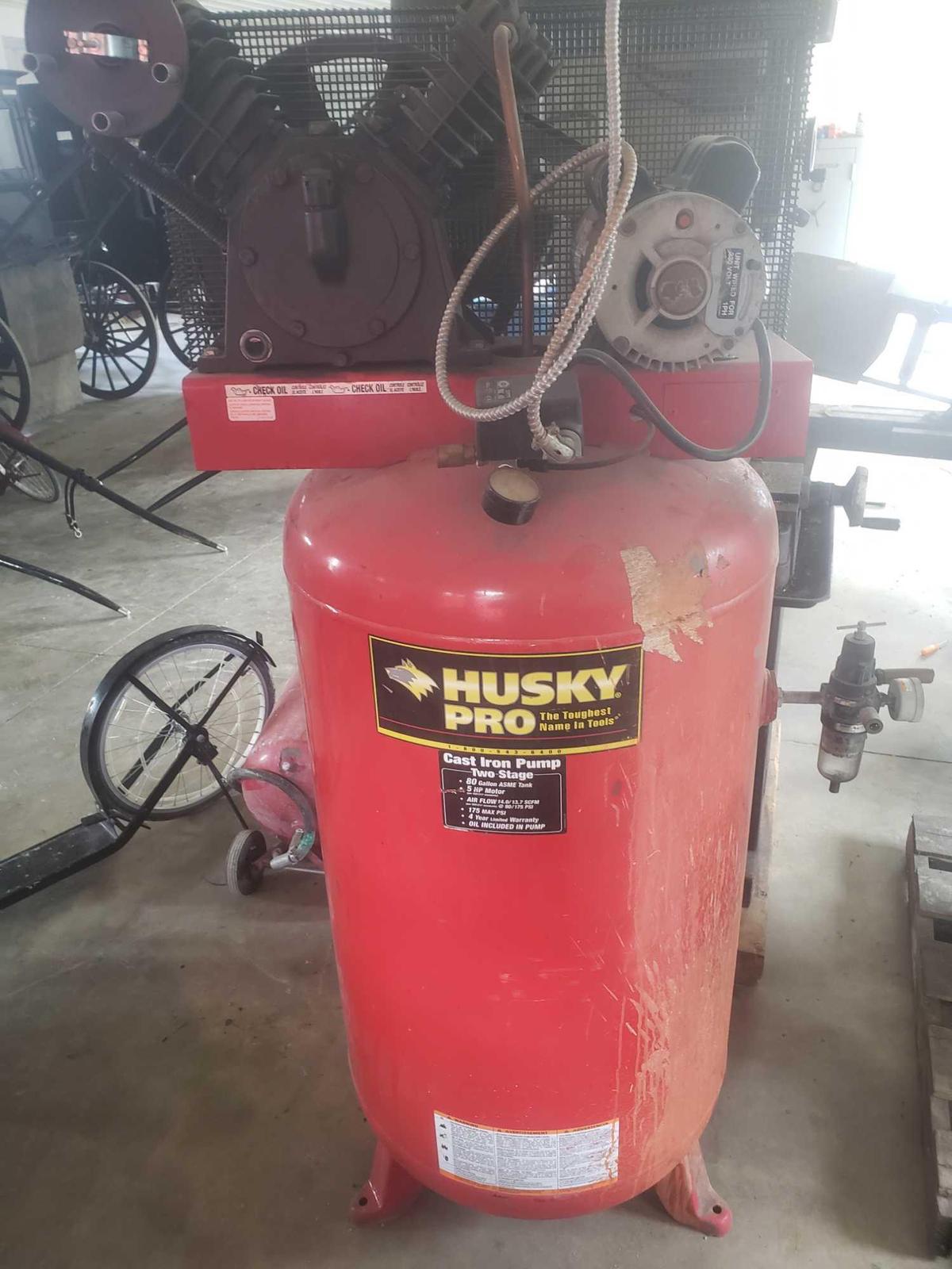 Husky Pro cast iron pump 2 stage 80 gallon 5 hp air compressor