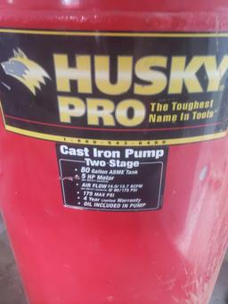 Husky Pro cast iron pump 2 stage 80 gallon 5 hp air compressor