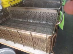 2 Vintage industrial steel hardware baskets