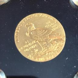 1908 $5.00 Gold Coin, in holder