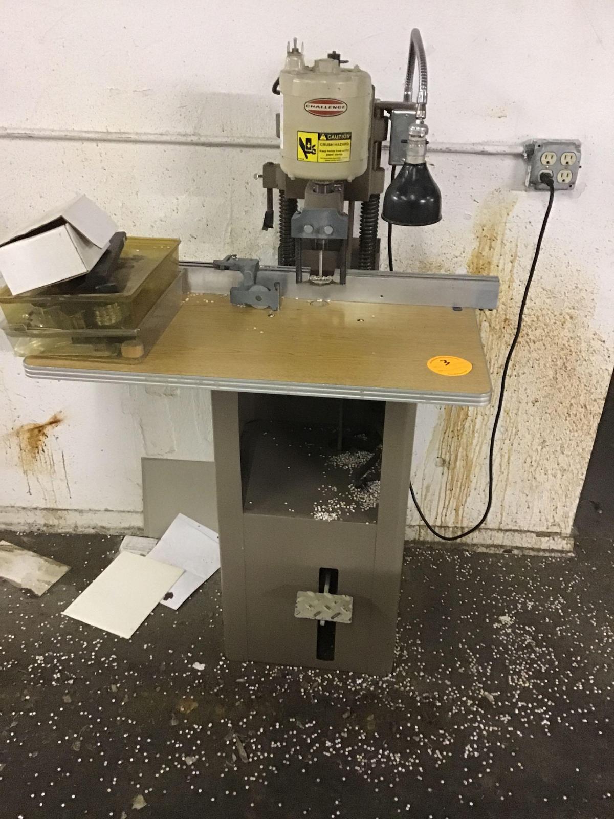 Challenge Brand one hole paper drill, with foot pedal, in working condition