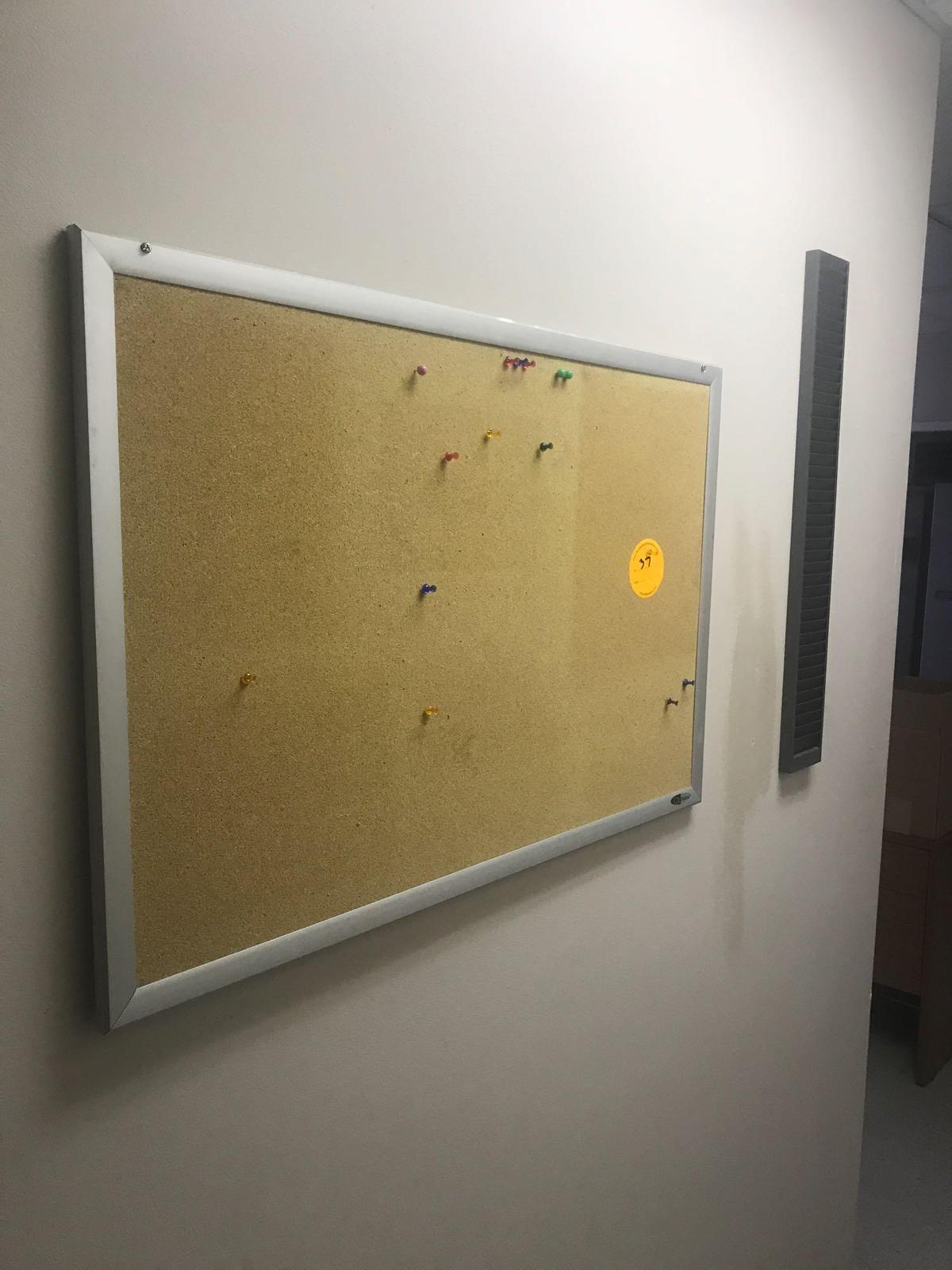 Cork board and time clock punch card hanger