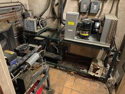 Room cleanout, includes several AC compressor units, and misc metal
