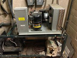 Room cleanout, includes several AC compressor units, and misc metal