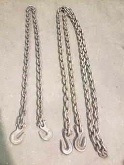 2 Heavy duty chains selling 1 money. One 6 ft chain and One Approximately 15 ft