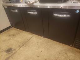 Very nice 3 door beverage cooler unit in good working order L 95.5 in x W 29 in H 37in