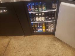 Very nice 3 door beverage cooler unit in good working order L 95.5 in x W 29 in H 37in