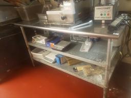 Stainless steel prep table L 64in x W 30in x H 35 in