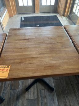 in x 36 in x 36 in wooden top restaurant table