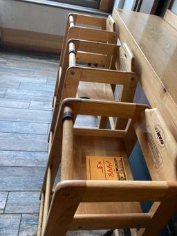 (3) Winco Co High Top Table Wooden Booster Seats