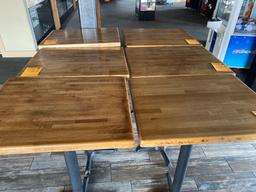 (1) 24 in x 24 in High Top Wooden Restaurant Table-41in high