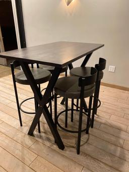 48 in x 28 in Bistro Bar Table w/ 4 chairs. 41 in high