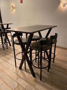 48 in x 28 in Bistro Bar Table w/ 4 chairs. 41 in high