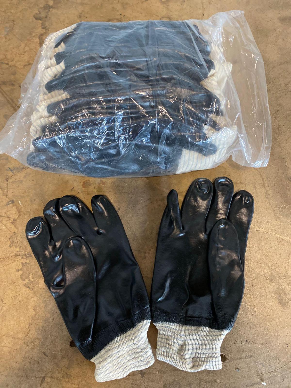 (12) New Pair of PVC Coated Work Gloves