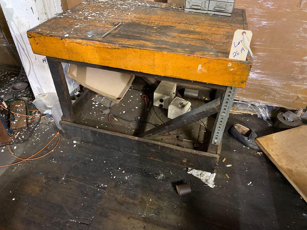 Vintage worktable on casters