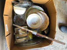 2 random Boxes with china and assorted kitchen items
