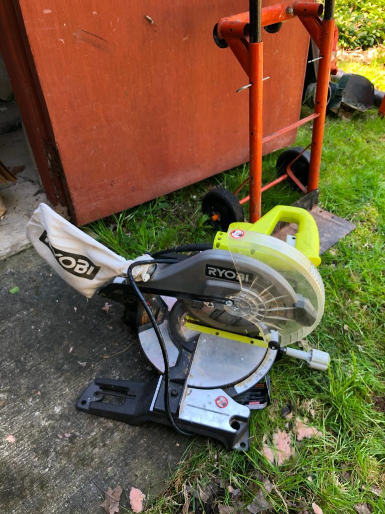 Ryobi miter saw and moving dolly / hand truck