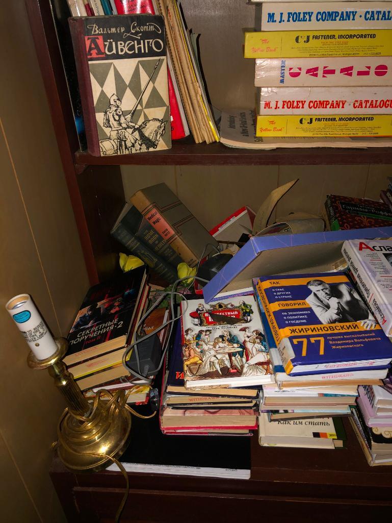 Basement bookshelf with all contents