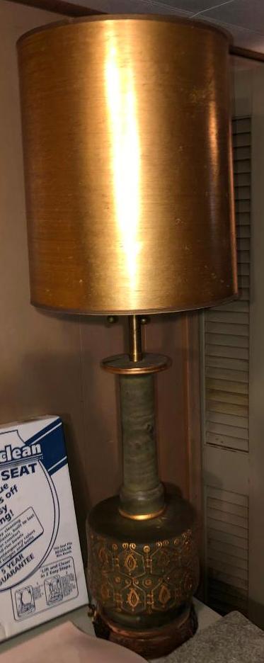 4' H vintage gilded lamp