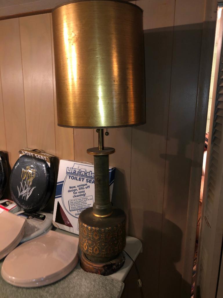 4' H vintage gilded lamp