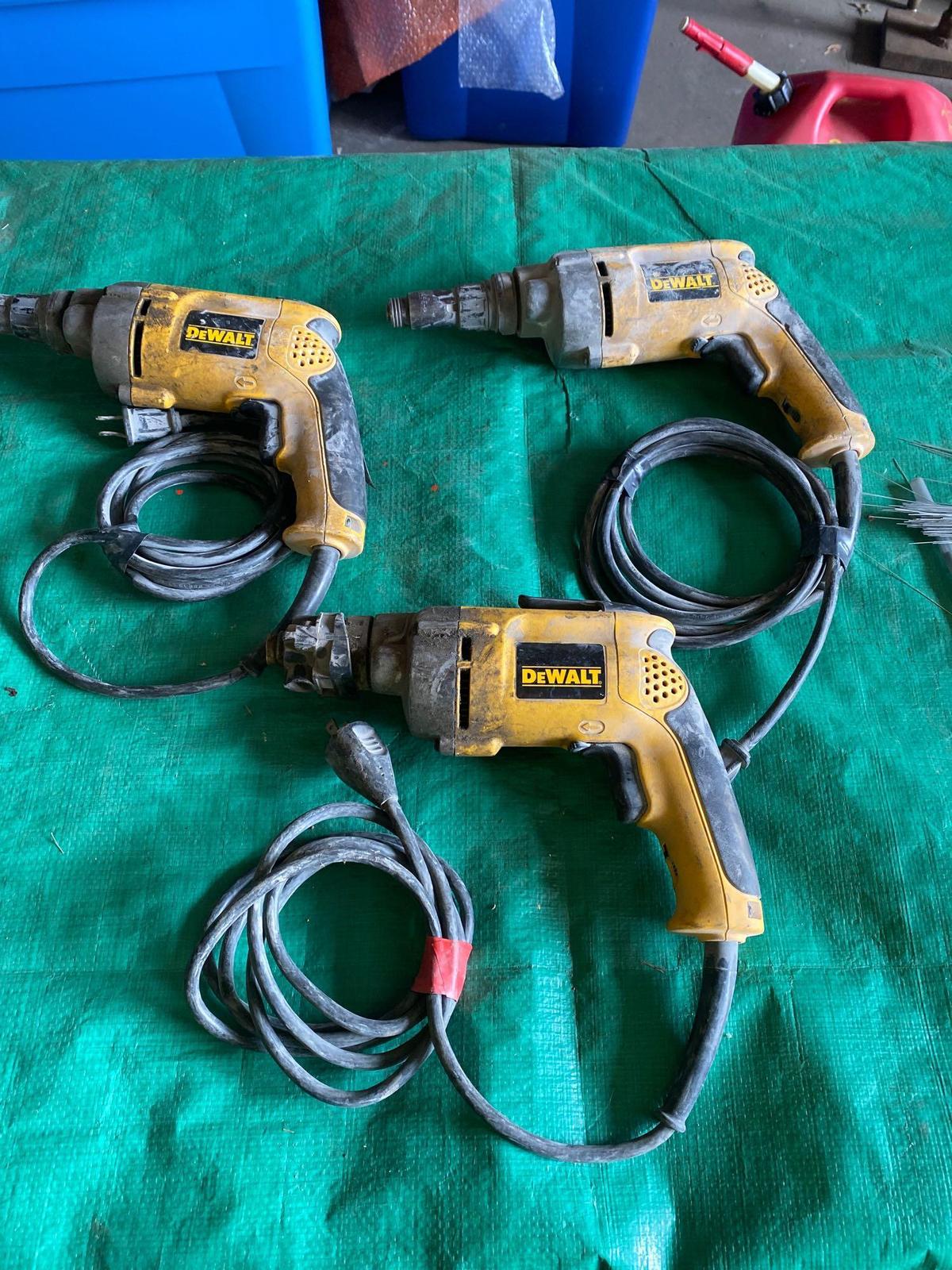 (3) Dewalt Screw Drivers