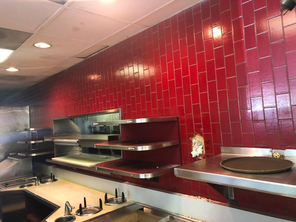 Ice Cream line with shelves and fixtures above.