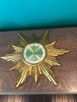 Vintage Mid Century Modern Turner Manufacturing Company...Sunburst Clock