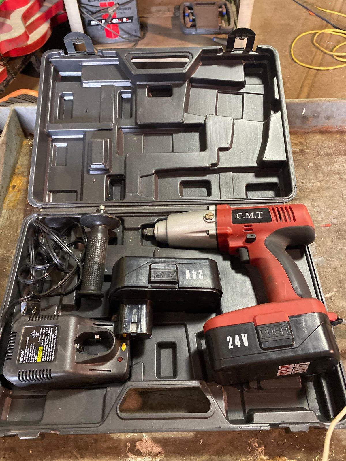CMT 24v Cordless Impact w/ case and 2 batteries