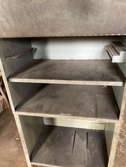 Vintage metal drill bit cabinet. Approx 4ft tall.