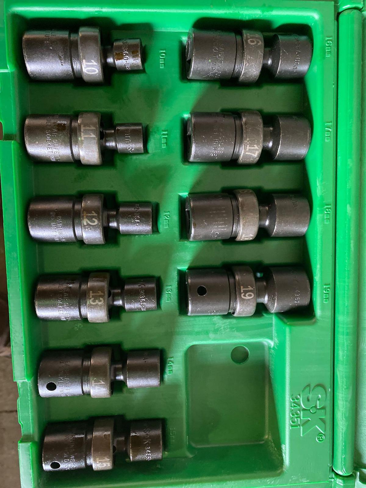 New in box S&K 10 piece swivel sockets 10mm-19mm. 1/2 in drive