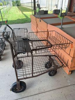 Metal cart on wheels