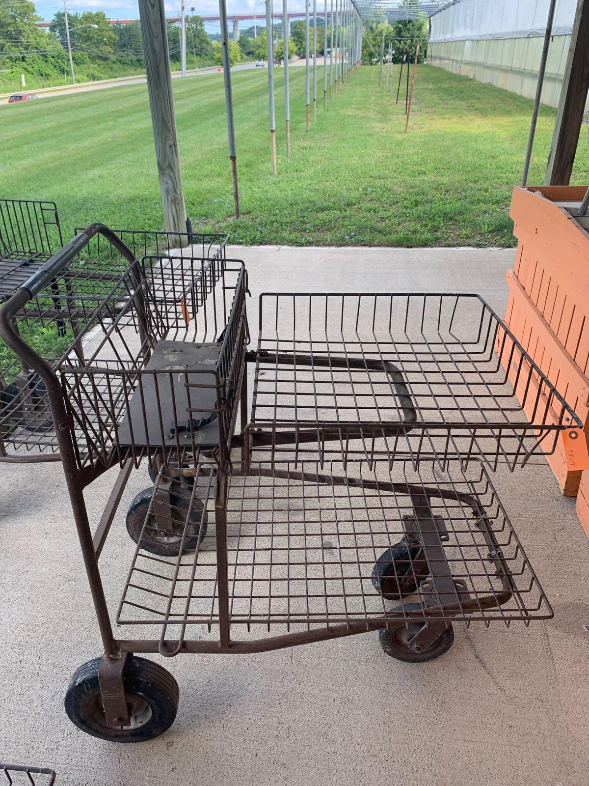 Metal cart on wheels