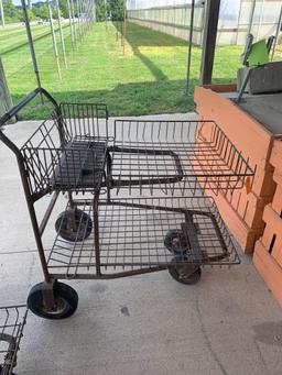 Metal cart on wheels