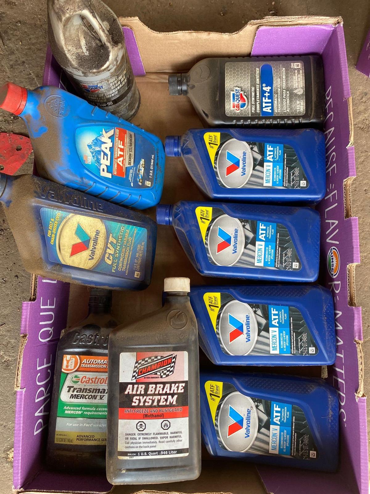 Assorted box of transmission fluids and gear oil