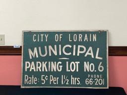 City of Lorain Municipal Parking Sign