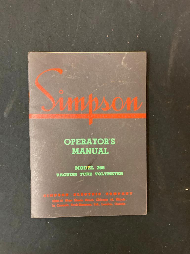 Antique Simpson Vacuum Tube Voltmeter 266