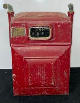 Vintage Red Metric Metal Works Erie Pa Gas Meter